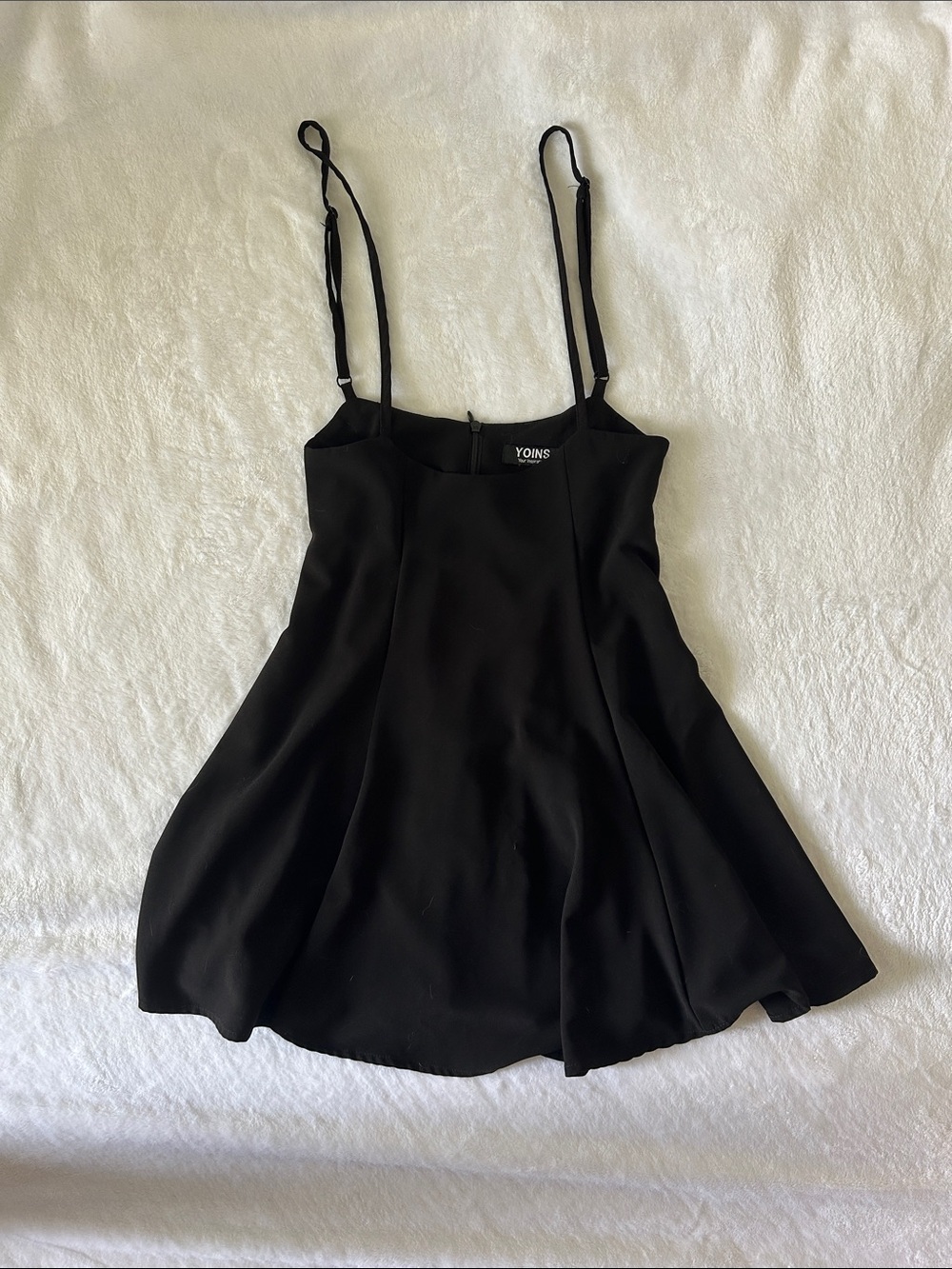 YOINS Black Flared Spaghetti Strap skirt/dress